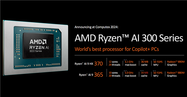 世界最強(qiáng)NPU！AMD銳龍AI 300系列發(fā)布：AI PC煥然一新
